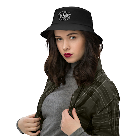 VEGAN Old School Embroidered Bucket Hat