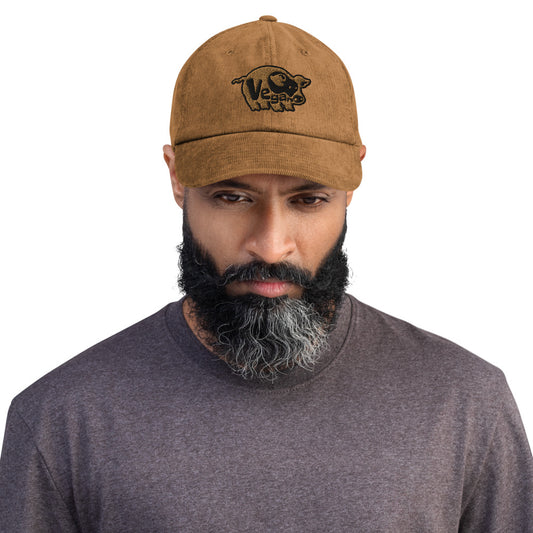 VEGAN Embroidered Corduroy hat