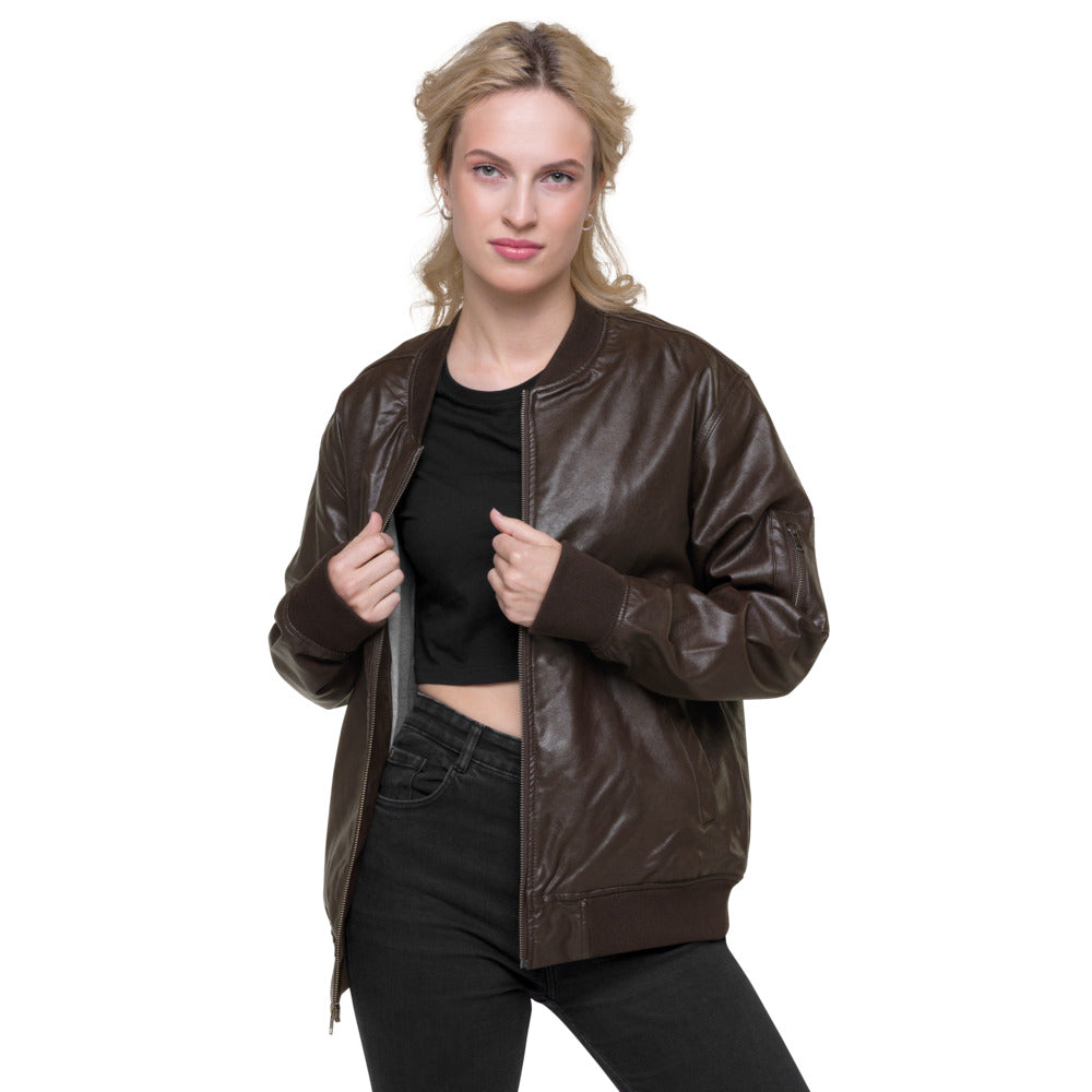 VEGAN BE KIND Embroidered Faux Leather Jacket