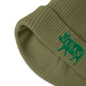 Vegan Beanie Hat | Rib Knit Beanie | Sarcastic Rhino