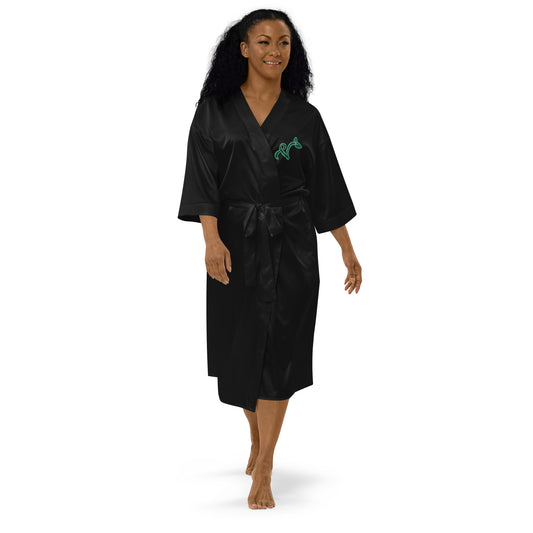 Vegan V Satin Embroidered robe