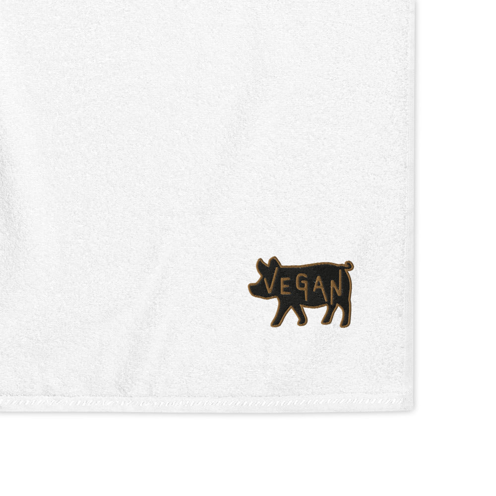 VEGAN Turkish cotton embroidered towel