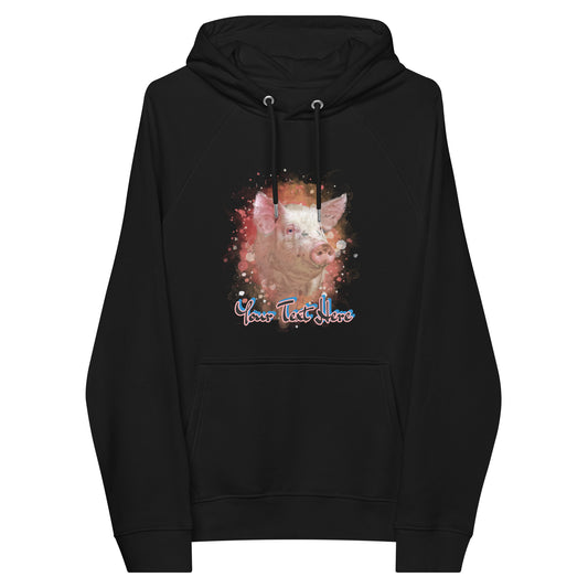 VEGAN Customizable Text Unisex Eco Raglan Hoodie