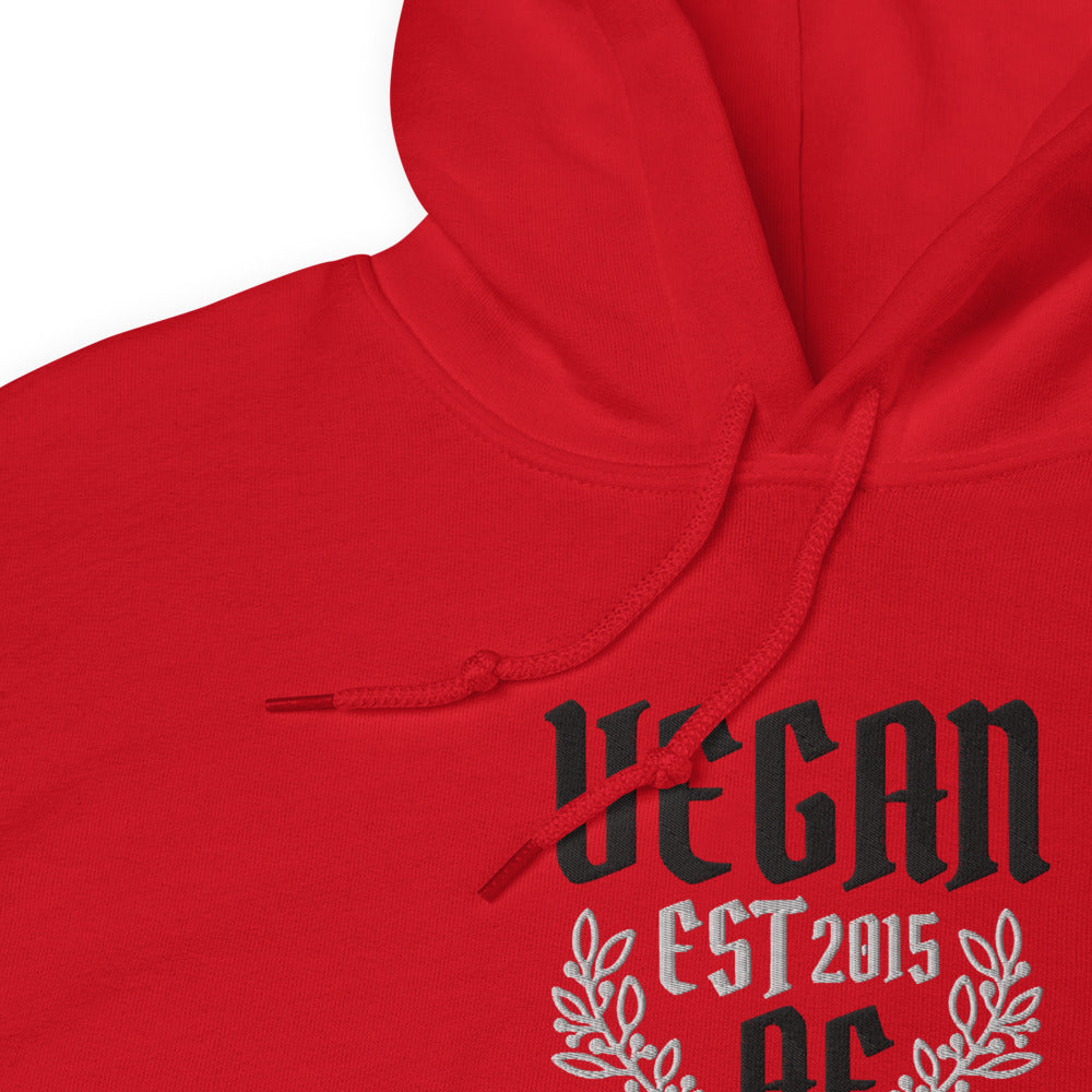 VEGAN AF Est **** CUSTOMIZABLE Embroidered Unisex Hoodie