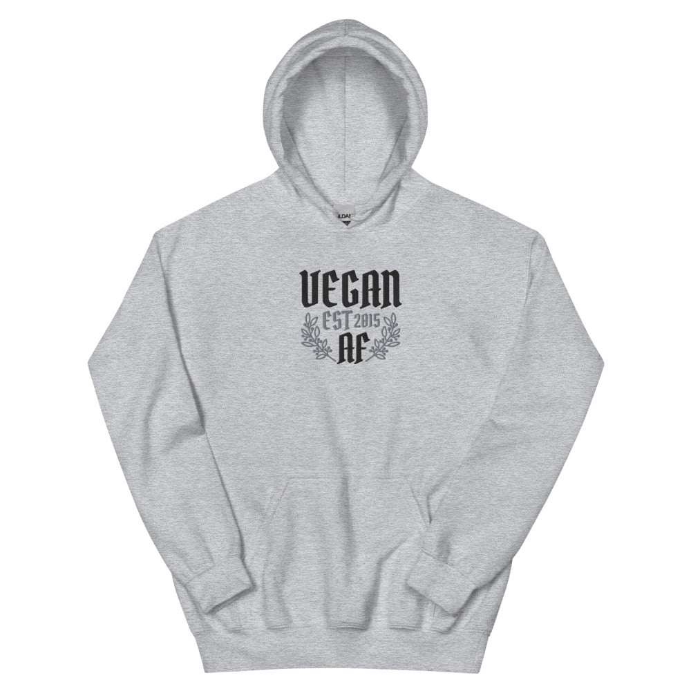 VEGAN AF Est **** CUSTOMIZABLE Embroidered Unisex Hoodie