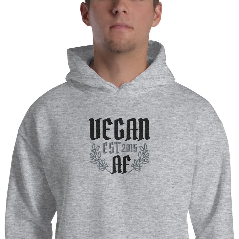 VEGAN AF Est **** CUSTOMIZABLE Embroidered Unisex Hoodie