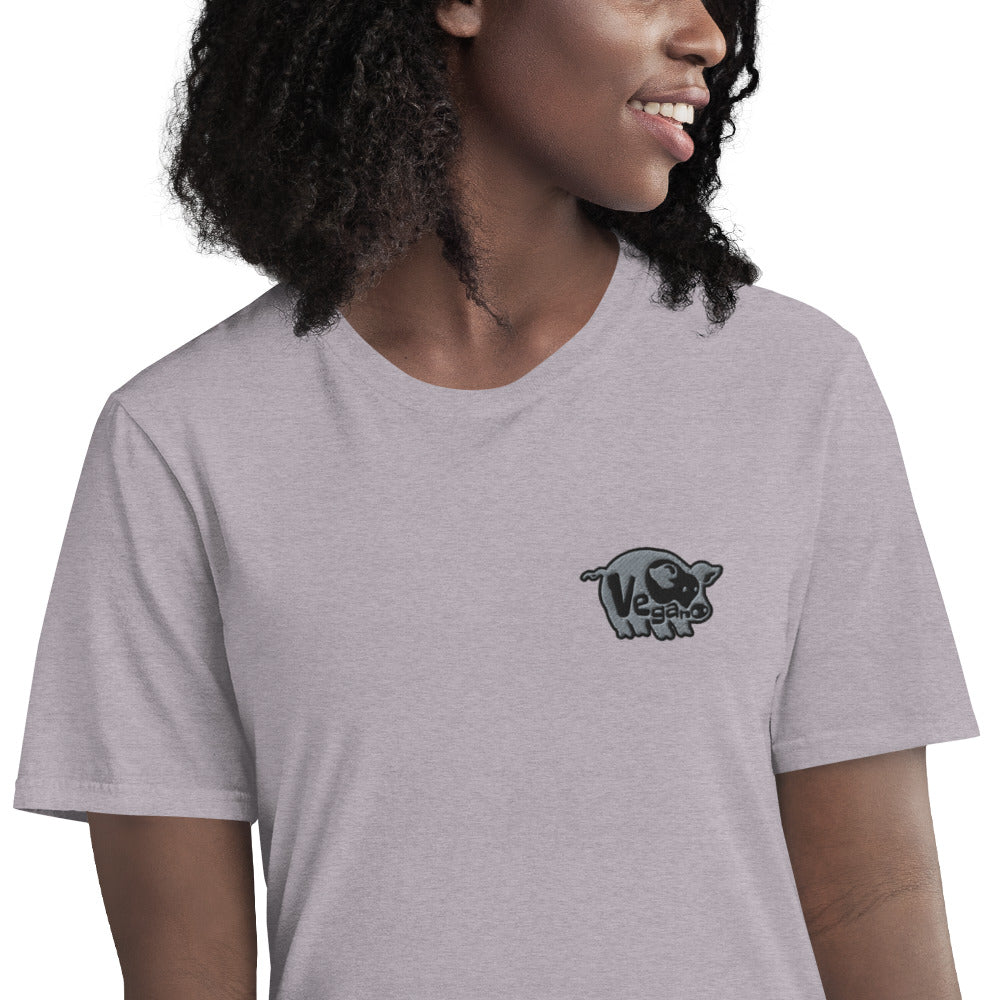 VEGAN Unisex Embroidered Short-Sleeve T-Shirt